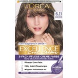 EXCELLENCE Cool Creme - Colorazione Permanente Antigiallo, 6.11 Biondo Scuro Ultra Freddo