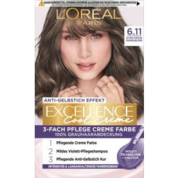 Excellence Cool Creme 6.11 Ultra Ash Dark Blond Permanent Hair Dye - 1 Pc