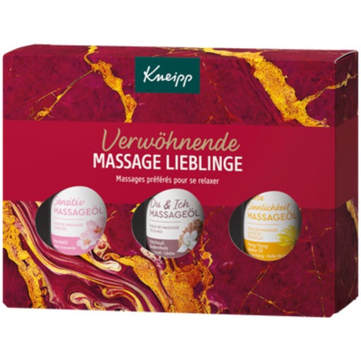 Kneipp Geschenkset mit 3 Massageölen für Entspannung und Verwöhnmomente - 3x20ml