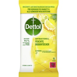 Dettol Feuchte Bodentücher Zitrone & Limette - 15 Stück