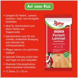 Poliboy Parkett Laminat Feuchttücher - 8 Stk