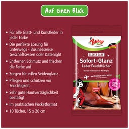 Poliboy Sofort-Glanz Leder Feuchttücher - 10 Stk