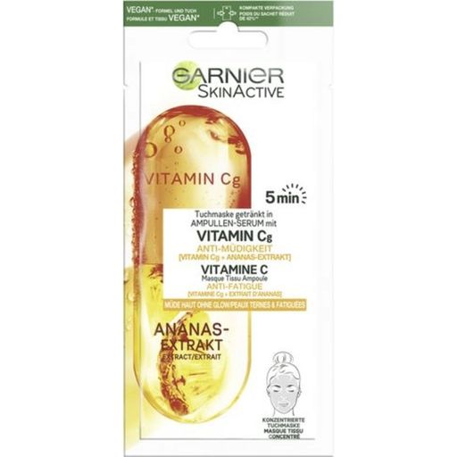 SkinActive Ampoules Cloth Mask Anti-Fatigue med C-vitamin & Ananas-Extrakt - 1 st.