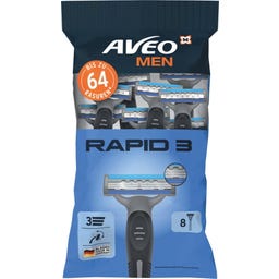AVEO MEN Rapid 3 3-Klingen Einwegrasierer - 8 Stück