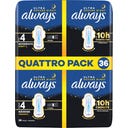 Pensos Higiénicos Ultra tamanho 4 - Secure Night Com Abas Quattro Pack 36 - 36 unidades