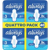 Ultra Damenbinden Gr&ouml;&szlig;e 3 - Long Plus mit Fl&uuml;geln Quattropack 40