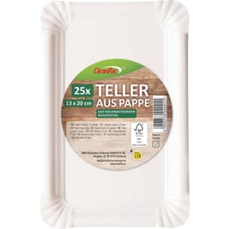 Cleanpac nature Teller aus Pappe 13x20cm - 25 Stück