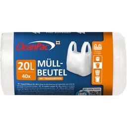 Cleanpac Müllbeutel mit Tragegriffen 20 Liter - 40 Stück