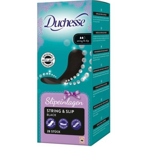 Duchesse Panty Liners - Thong & Briefs, Black - 28 Pcs