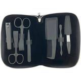 Manik&uuml;re Etui mit Rei&szlig;verschluss, 7-teilig, Schwarz