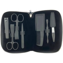 Maniküre Etui mit Reißverschluss, 7-teilig, Schwarz - 1 Stk