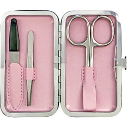 Rahmenmaniküre Etui, 3-teilig, Rosa-Gold, Glitzer - 1 Stk