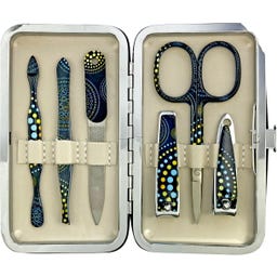 Rahmenmaniküre Etui, 6-teilig, Blau & Gold - 1 Stk