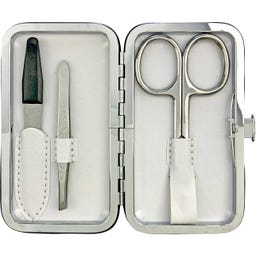 Rahmenmaniküre Etui, 3-teilig, Weiß, Glitzer - 1 Stk