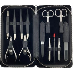Maniküre Etui mit Reißverschluss, 13-teilig, Schwarz - 1 Stk