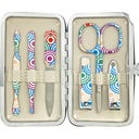 6-Piece Glitter Frame Manicure Case with Circles - 1 pc