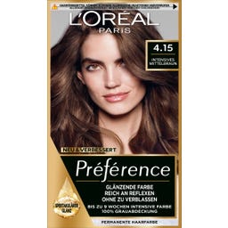 L'Oréal Préférence Permanente Haarfarbe, Caracas intensives Mittelbraun - 4,15 - 1 Stk