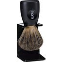 Pincel de Barbear com Suporte, Pelo de Texugo, Preto - 1 ud.
