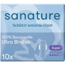 100 % Bomull Ultra Binda Super med Vingar - 10 Stycken