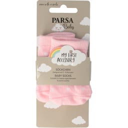 PARSA Beauty Baby Söckchen rosa mit weißen Punkten - 1 Stk
