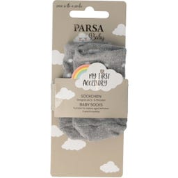 PARSA Beauty Babysöckchen grau mit weißen Punkten - 1 Stk