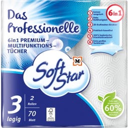 Das Professionelle 6in1 Premium Multifunktionstücher 3-lagig 2x70 Stück - 140 Stück