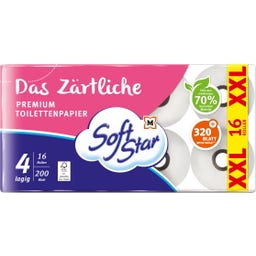 Toilettenpapier Das Zärtliche 4-lagig 16x200 Blatt - 3.200 Stück