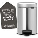 Brabantia Newicon Pedal Bin 3 L with Plastic Liner - Matt Steel