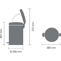 Treteimer Newicon 20 L mit Kunststoffeinsatz - Matt Black