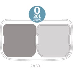 Bo Touch Bin 2 x 30 L mit 2 Kunststoffeinsätzen - Matt Black