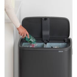 Bo Touch Bin 2 x 30 L mit 2 Kunststoffeinsätzen - Matt Black