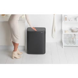 Bo Touch Bin 2 x 30 L mit 2 Kunststoffeinsätzen - Matt Black