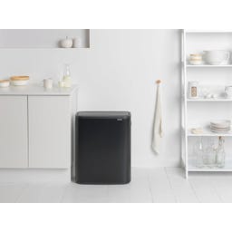Bo Touch Bin 2 x 30 L mit 2 Kunststoffeinsätzen - Matt Black