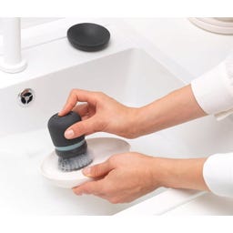 Brabantia Afwasborstel met Zeepdispenser - Dark Grey