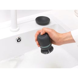 Brabantia Afwasborstel met Zeepdispenser - Dark Grey