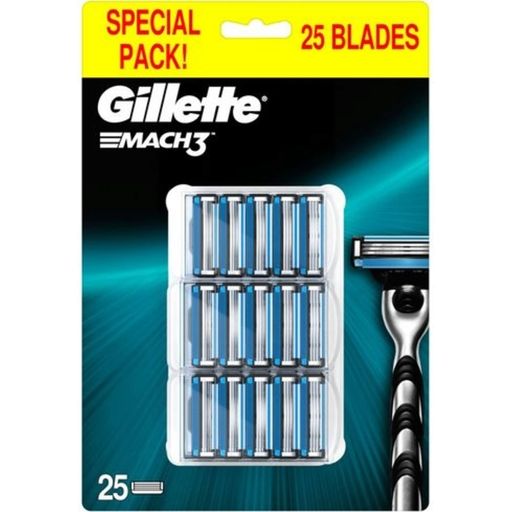 Gillette Lâminas de Barbear Mach3 - 25 Unidades
