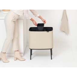 Bo Touch Bin 3 x 11 Liter mit 3 Kunststoffeinsätzen - Soft Beige