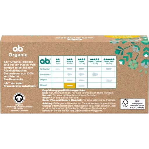 o.b. Organic Tampons - Normal - 16 Pcs