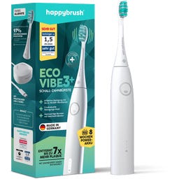 happybrush ECO VIBE 3+ Escova S&oacute;nica Branco-Menta