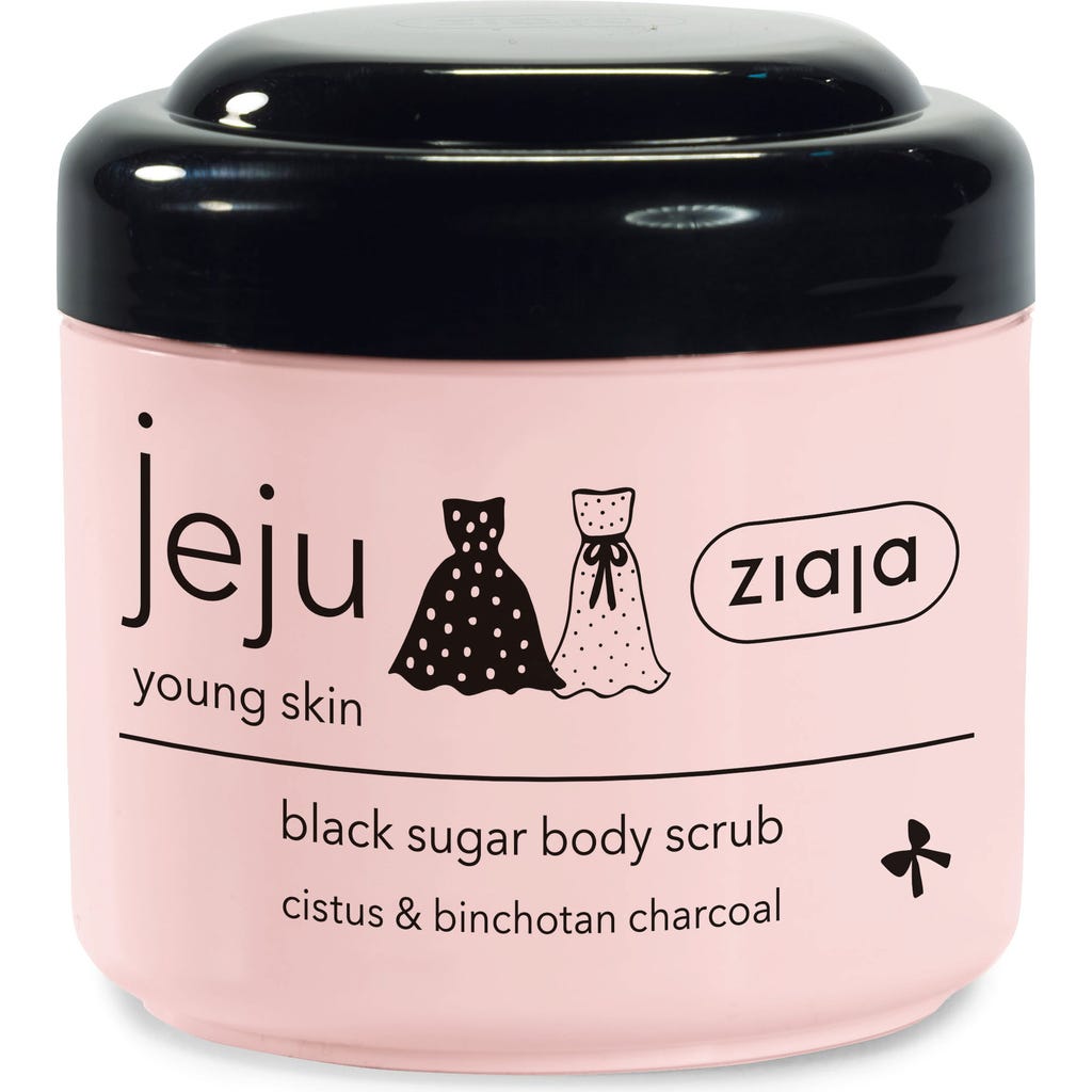 ziaja Jeju Young Skin Pink Body Scrub with Black Sugar, 200 ml