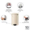 NewIcon - Pattumiera a Pedale 20 L con Inserto in Plastica