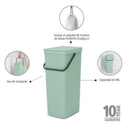 Brabantia Sort & Go Afvalemmer, 40 Liter