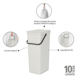 Brabantia Sort & Go Afvalemmer, 40 Liter