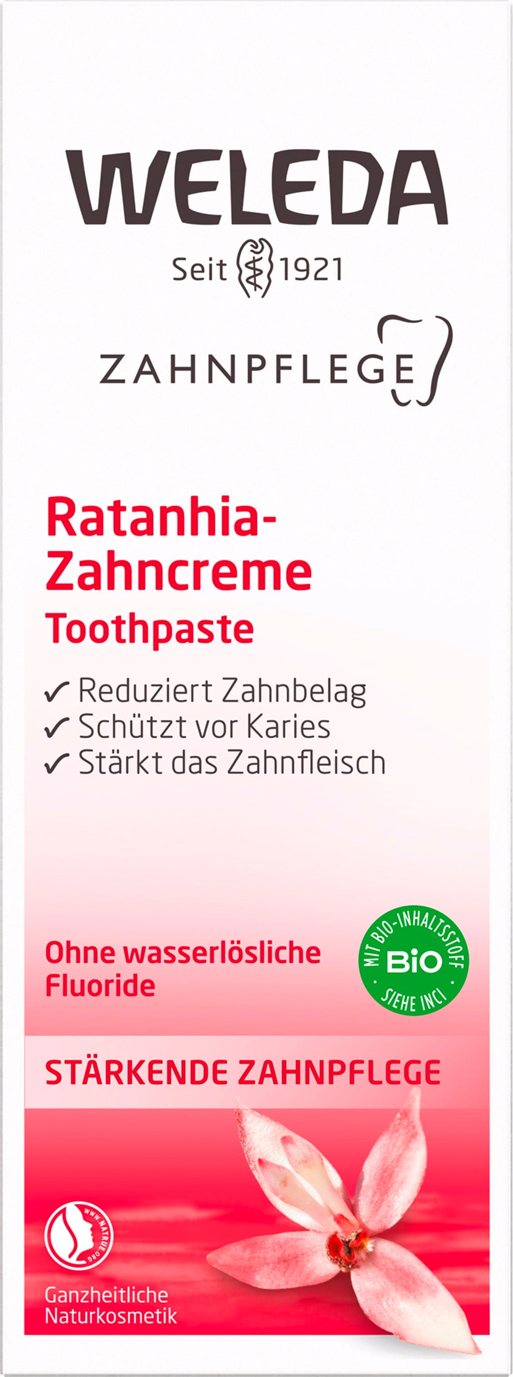 Weleda Pâte Dentifrice au Ratanhia - 75 ml
