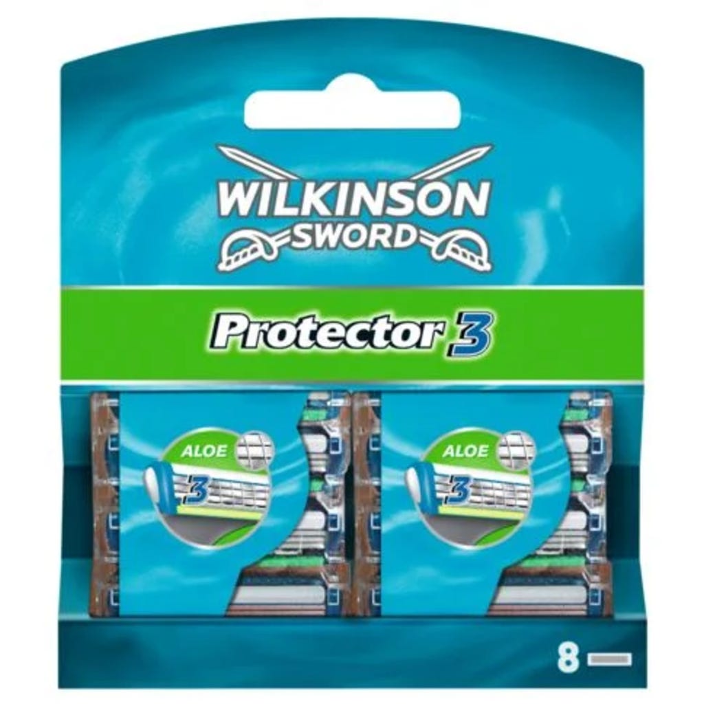 Wilkinson Sword Protector 3 Razor Blades - Aloe, 8 Pcs - oh feliz  International Online Shop