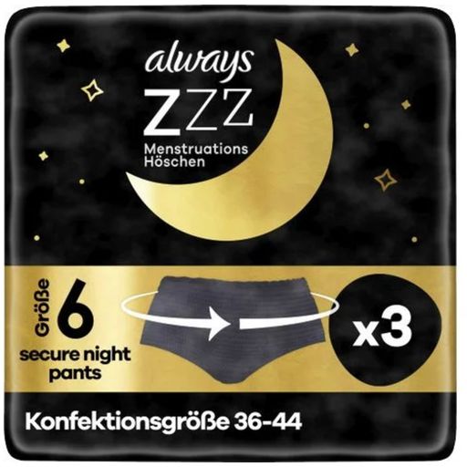 Always ZZZ Overnight Disposable Period Underwear for Women - Large