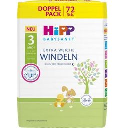 HIPP Baby Soft Nappies Midi - Size 3 - 72 Pcs