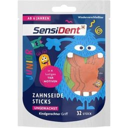 SensiDent Palitos de hilo dental junior sin cera - 32 unidades