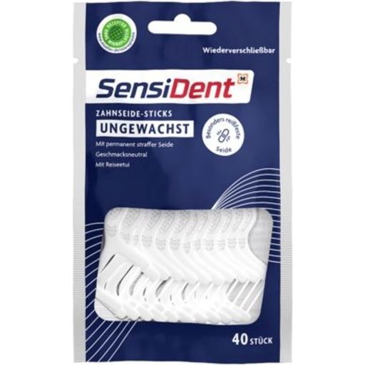 SensiDent Palitos de hilo dental sin cera - 40 unidades