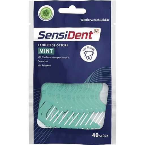 SensiDent Mint Dental Floss Sticks - 40 Pcs